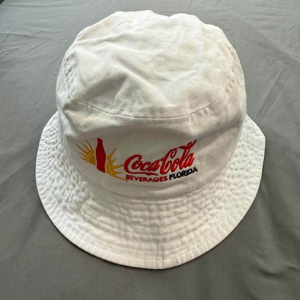 Sportsman Coca-Cola Beverages Florida Embroidered White Bucket Hat